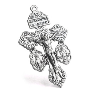 Pardon Indulgence Crucifix Croix Bijoux Unisexe Alliage Plaqué Argent avec Médaille <span class=keywords><strong>Miraculeuse</strong></span> Médaille Saint Benoît pour Enfants - Product Image 3