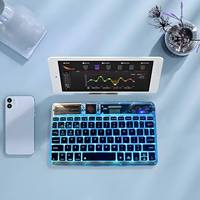 Keyboard Multimedia Mini USB Nirkabel Baru untuk iPad Android/Tablet Smartphone Lampu Latar LED Bahan ABS+PC Garansi 12 Bulan