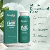 Nouveau produit 50g 75g Poudre nettoyante enzymatique douce pour l'exfoliation du visage et du corps avec enzyme de riz, papaïne, bromélaïne Marque privée
