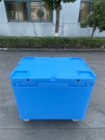 Glacière isotherme portable de haute qualité en PE rotomoulé 330L, avec roues de chariot et design de dessin animé personnalisable, pour glace sèche