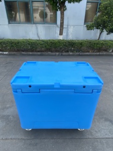 Glacière portable rotomoulée en PE de <span class=keywords><strong>haute</strong></span> qualité, 330L, avec roues de chariot, personnalisable, pour stockage de glace sèche, qualité alimentaire - Product Image 6