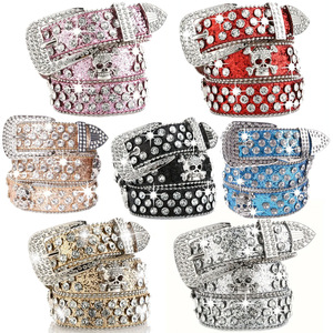<span class=keywords><strong>Ceinture</strong></span> Western Bling Bling Personnalisée en Strass pour Hommes et Femmes, <span class=keywords><strong>Ceinture</strong></span> en <span class=keywords><strong>Cuir</strong></span> à Clous de Cristal Façon <span class=keywords><strong>Cowboy</strong></span>, <span class=keywords><strong>Ceinture</strong></span> de Jean Ornée de Diamants - Product Image 4