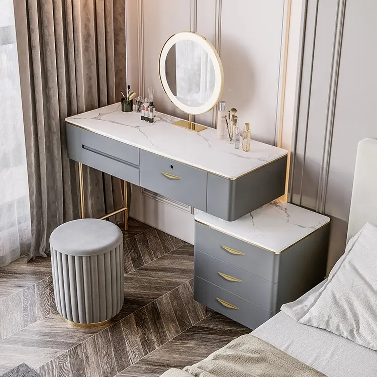 Unique design factory price Women like furniture Stainless steel bedroom furniture Stone dressing table