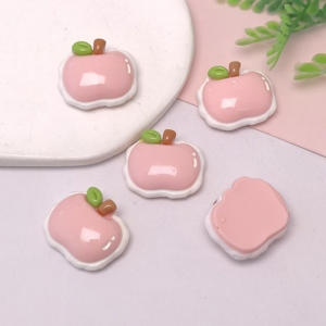 Abalorios <span class=keywords><strong>de</strong></span> resina <span class=keywords><strong>de</strong></span> manzana planos <span class=keywords><strong>de</strong></span> 22 mm en rojo y verde, cabujones <span class=keywords><strong>de</strong></span> fresa planos en rosa y rojo para decoraciones artesanales <span class=keywords><strong>de</strong></span> slime DIY - Product Image 5