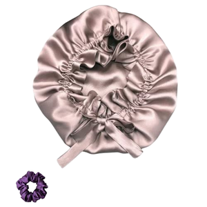 Bonnet de nuit en soie 100% mûrier pour femme avec papillons – Le meilleur pour le soin des cheveux - Product Image 1