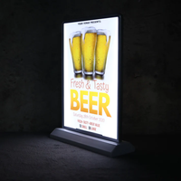 Boîte lumineuse LED de bureau, affichage mince, double face, boîte lumineuse de table pour la promotion de menus de restaurant, café