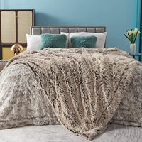 Frosty Brown Fuzzy Kunst pelz Decke Super Soft Cosy Plüsch Shaggy Cover für Winter Light Weight Solid für Couch Schlafs ofa