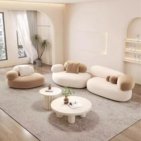 Ensemble de canapés modulaires incurvés modernes avec accoudoirs en forme de bulle, canapé sectionnel à combinaison libre pour salon et hôtel, 2 places