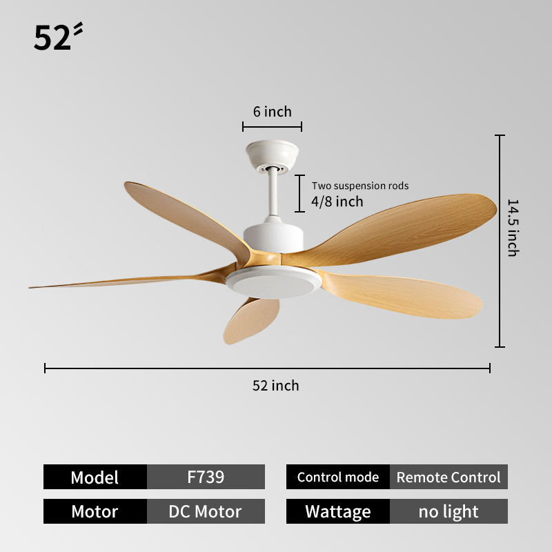 52inch- White + natural wood color