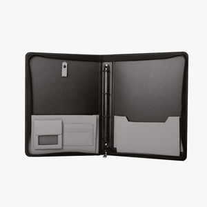Customization Business Simple Lines Zippered Handbag Portable Leather <b>Document</b> <b>Folders</b> - Product Image 3
