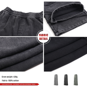 Pantalones Rectos de Algodón Puro Lavado Estilo Vintage para Hombre, Pantalones Deportivos con Parches y Lavado Nieve sin Cordón - Product Image 6