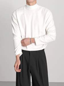 Suéter de medio <span class=keywords><strong>cuello</strong></span> <span class=keywords><strong>alto</strong></span> Suéter de fondo informal de otoño para <span class=keywords><strong>hombre</strong></span> para combinar con el interior - Product Image 5