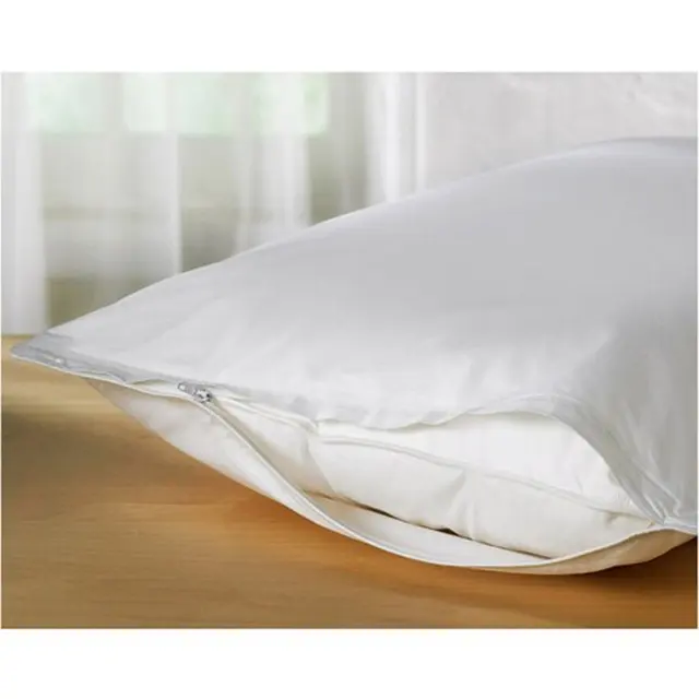 Funda de almohada de plástico impermeable desechable, Protector de almohada de vinilo con cremallera