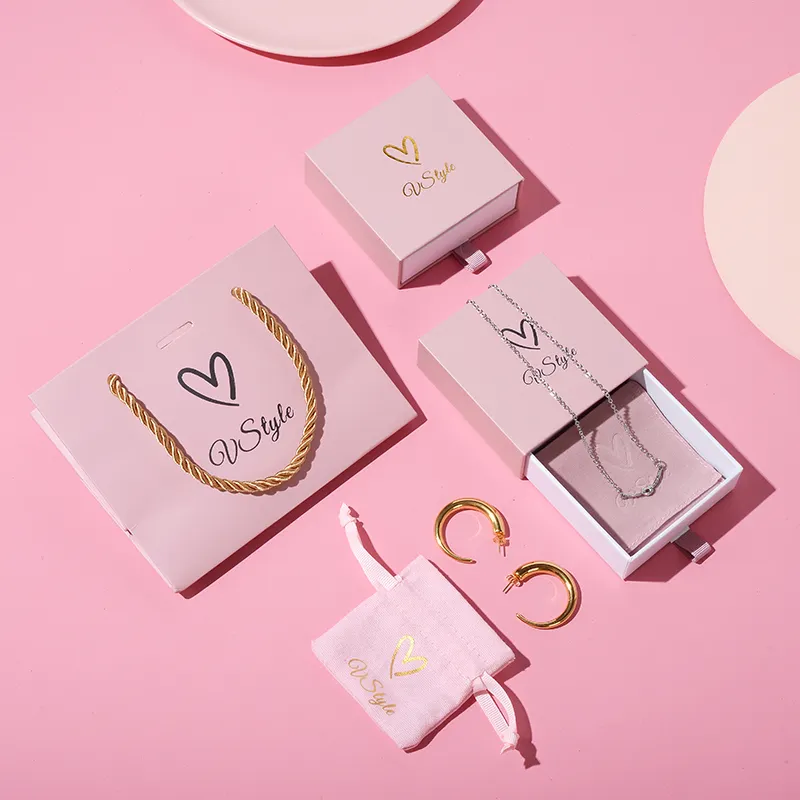 Set di portagioie personalizzabile con Logo-tra cui borse per gioielli per anelli, orecchini, collane, ciondoli e altro ancora