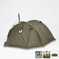 Tente tunnel professionnelle 4 saisons, avec ouverture pour cheminée, extensible, imperméable, ignifuge, double couche, une pièce, un hall, jupe de protection contre la neige