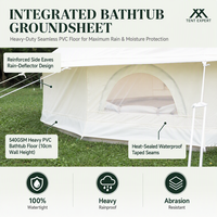Tenda Bell Kanvas Katun Tahan Api 5m UK Glamping Mewah Empat Musim Tahan Air 2000-3000mm & Bagian Bawah >3000mm Satu Kamar Tidur