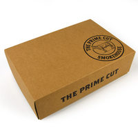 Boîte en carton kraft naturel personnalisée avec impression de logo noir, qualité alimentaire, pour emballage de viande, bœuf fumé, steak, pliable