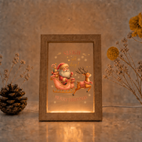 Lumière de nuit LED personnalisée en bois avec cadre de Noël, panneau acrylique USB, cadeau souvenir de Noël