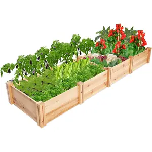 Kotak penanam Modular taman luar ruangan kotak penanam kayu DIY cocok untuk kotak penanam sayuran