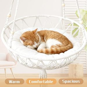 Hamac pour chat à fixer sur fenêtre, style bohème, panier suspendu, balançoire, coussin doux pour animaux <span class=keywords><strong>de</strong></span> compagnie, confortable pour la sieste et le <span class=keywords><strong>bain</strong></span> <span class=keywords><strong>de</strong></span> <span class=keywords><strong>soleil</strong></span>, 40x90CM - Product Image 4