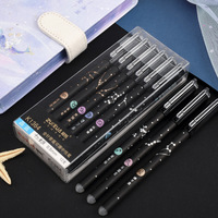 X1028-2 12 Set Pulpen Gel yang Dapat Dihapus dengan 12 Konstelasi Cocok untuk Siswa Sekolah Dasar, Pulpen Promosi 0.5MM Hitam dan Biru