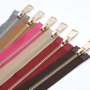 Custom 50cm Brass Metal Zipper With Double-Sided Slider Eco-Friendly Two-Way Zipper Gold <strong>Zip</strong> For Hoodie Vest - Product Image 3