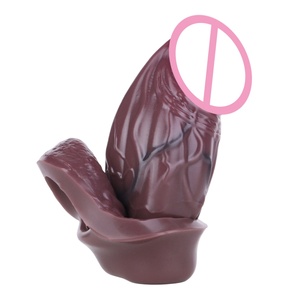 Manchon de pénis réaliste creux en silicone souple, pour l'agrandissement du pénis et le retard de l'éjaculation - Product Image 1