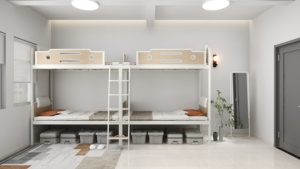 Marco de cama de metal Muebles de escuela secundaria Literas Estudiantes de secundaria universitarios Adultos <span class=keywords><strong>Loft</strong></span> Bed con escritorio y almacenamiento <span class=keywords><strong>Loft</strong></span> Bed - Product Image 4