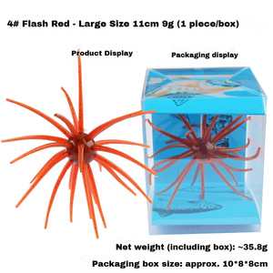 Señuelo de pesca de TPE resistente a desgarros, tipo erizo de mar, suave, flotante, con forma de pulpo, araña, calamar con escamas luminosas y falda de calamar, para pesca costera en roca - Product Image 2