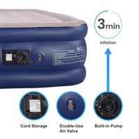 Matelas Gonflable Double Queen Moderne avec Housse Floquée en PVC, Pompe Intégrée, Pliable – Fabricant Direct – Mobilier de Chambre