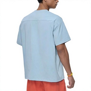 T-shirt en jersey à manches courtes col rond bleu clair pour homme Nexus Fabrica, 100% coton peigné de qualité supérieure, respirant, couleur unie, décontracté - Product Image 2