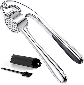 Presse-ail manuelle en acier inoxydable argenté de haute qualité, accessoire de cuisine tendance pour fruits et légumes, vente chaude - Product Image 1