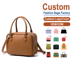 Genuine <b>Leather</b> Horseshoe Buckle Satchel, OEM/ODM Custom Factory, Women's Belgian-Style Crossbody Purse - Product Image 1