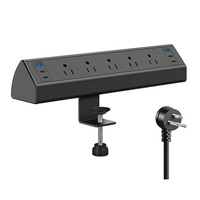 Cargador USB de Sobremesa para Sala de Conferencias, Enchufe de Alimentación Empotrado para Oficina, Tira de Alimentación con Abrazadera para Escritorio