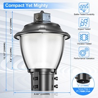 Tiang Lampu Taman LED Post Top IP65 Aluminium AC 150W Lampu Dekoratif Modern Luar Ruangan