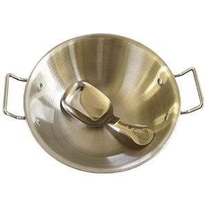 ชามสแตนเลสสองหูจับ ขนาด 16 ซม. ชามหนาสำหรับทำอาหาร บะหมี่กึ่งสำเร็จรูป ของว่าง สลัด พร้อมช้อน - Product Image 3