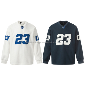 Camiseta de Manga Larga Deportiva para Hombre, con Parches de Letras y Números Vintage, Bordada, Transpirable, Anti-UV, de Secado Rápido, Estilo Holgado, Marca de Moda - Product Image 6