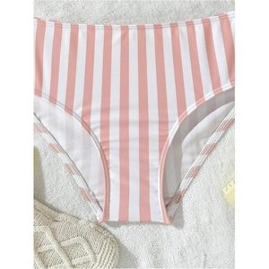 FOXA Conjunto de bikini a rayas de 2 piezas para niñas, top de baño con tirantes finos y parte inferior tipo tanga, trajes de baño bonitos para adolescentes - Product Image 4