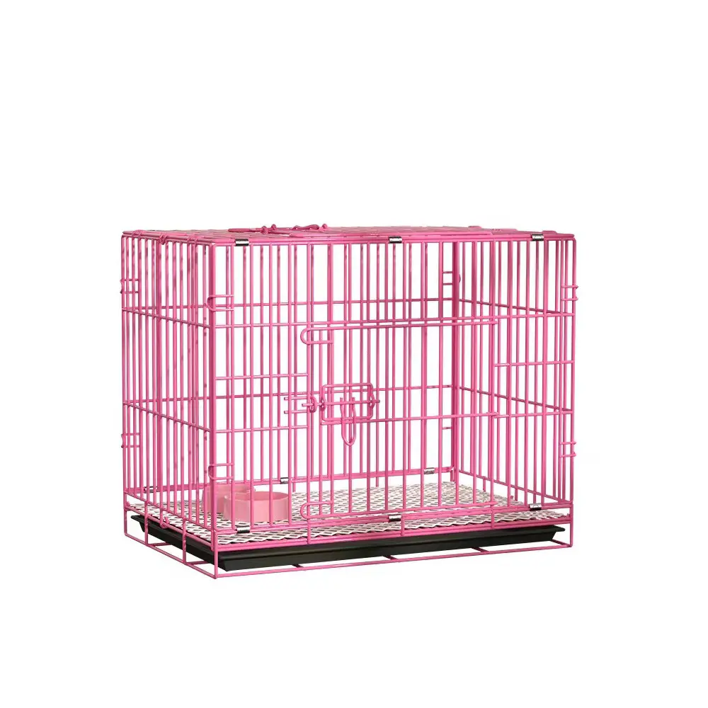 Cage pour animaux de compagnie directe d'usine pour chat cage pour animaux de compagnie pliée en acier inoxydable à porte unique