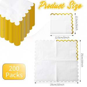 Personalizzabili capesante usa e getta tovaglioli da Cocktail in stile classico stile matrimonio tovaglioli personalizzati borsa eventi pasta di legno vergine - Product Image 2