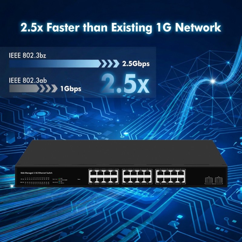 <strong>2026</strong> Cheap OEM&ODM the Highest Speed 2.5G/10G 24+2 Ports PoE48V Gigabit 10G SFP Managed <strong>Switch</strong>