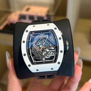 RM30-01 Style Tonneau Ceramic <b>Skeleton</b> <b>Automatic</b> <b>Watch</b> Declutchable Rotor Function Selector Sport Luxury <b>Watch</b> - Product Image 2