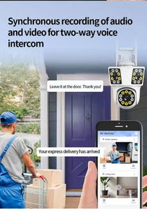 Wifi户外3镜头3屏幕运动跟踪PTZ视频监控摄像机双镜头防水安全知识产权摄像机系统 - Product Image 3