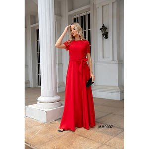 Spedizione veloce manica corta più abiti da sera formali in morbido tessuto moda Cocktail taglie grasse abito da festa donna - Product Image 5