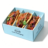 Maßgefertigte Öko-Takeout-Verpackung für Fast Food, Nachos, Burritos, Tacos, Wrap-Halter, Familien-Sharing-Box mit Modularen Fächern aus Papier