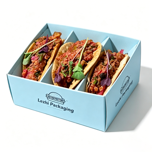 Envase Ecológico Personalizado para Comida Rápida para Llevar, Soporte para Nachos, Burritos, Tacos y Wraps, Caja Modular de Papel con Compartimentos para Compartir en Familia - Product Image 4