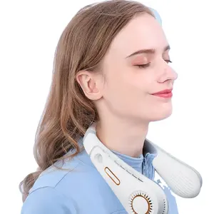 2023 New Arrival Adjustable Portable Wireless Neck Fan Cooling 2400mAh Hand Free Bladeless Hanging Neck Fan