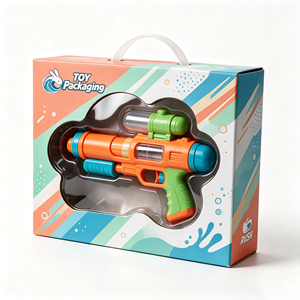 Boîte d'emballage portable en carton ondulé biodégradable de haute qualité pour jouets d'enfants avec poignée, pour cadeaux, présentation d'artisanat et rangement - Product Image 3