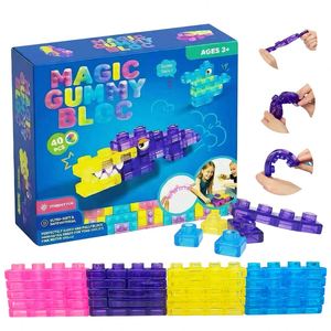 40 blocs empilables souples en TPE, jouets sensoriels pour tout-petits, sans danger pour les doigts, extensibles, fabriqués aux États-Unis - Product Image 1