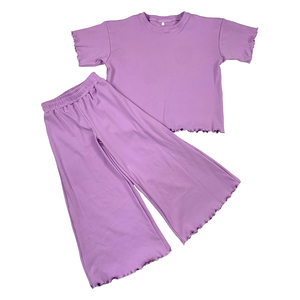 Vêtements pour enfants personnalisés, haut de chemise surdimensionné et large côtelé, pantalon élastique et ample, ensembles de costumes de jeu confortables pour garçons et filles - Product Image 6